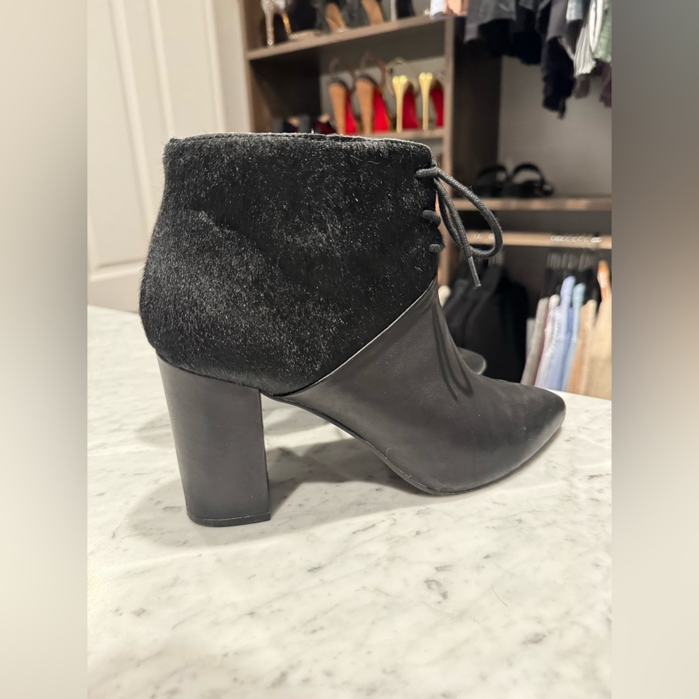 Hair on hide black booties